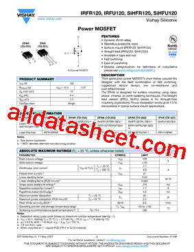 SIHFR120-GE3型号图片