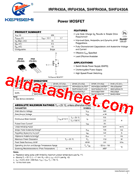 SIHFR430ATLA型号图片