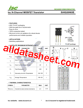 SIHG28N65E型号图片