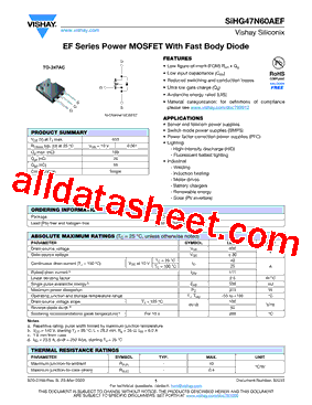 SIHG47N60AEF-GE3型号图片