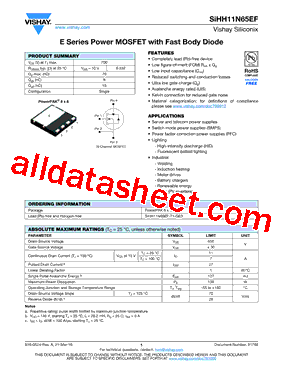 SIHH11N65EF型号图片