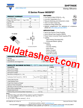 SIHP7N60E-GE3型号图片
