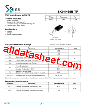 SK04N65B-TF型号图片