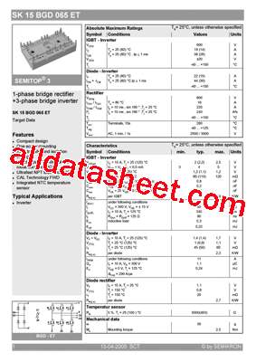 SK15BGD065ET型号图片