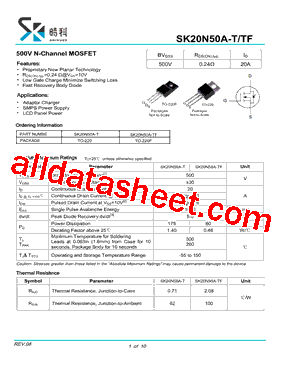 SK20N50A-TF型号图片