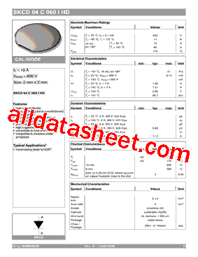 SKCD04C060IHD型号图片