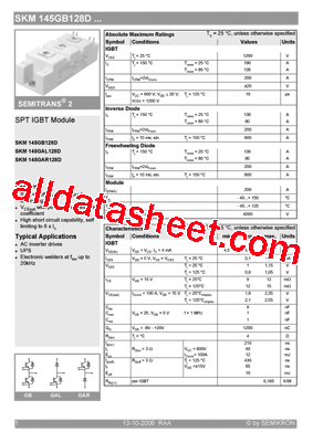 SKM145GAR128D型号图片