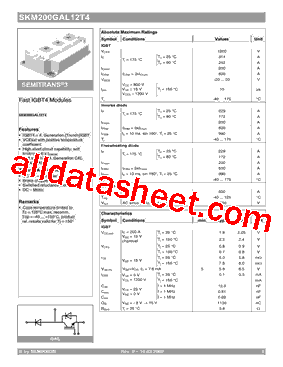 SKM200GAL12T4型号图片