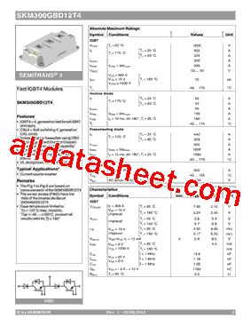 SKM300GBD12T4型号图片