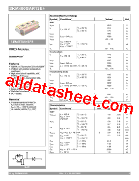 SKM400GAR12E4型号图片
