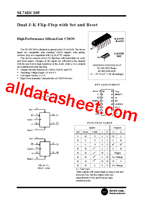 SL74HC109N型号图片