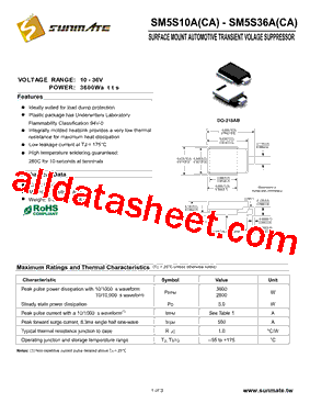 SM5S36CA型号图片