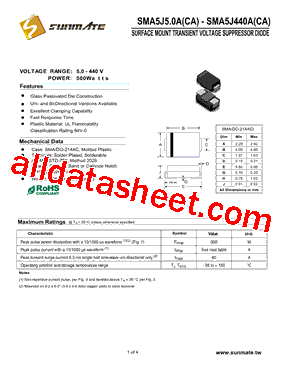 SMA5J5.0CA型号图片