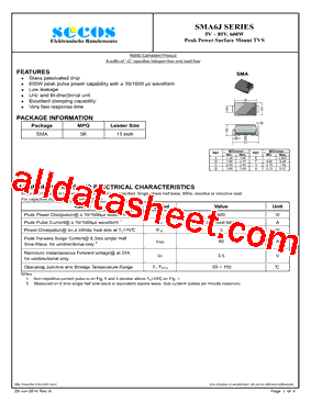 SMA6J5.0A型号图片