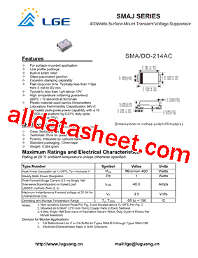 SMAJ17A型号图片