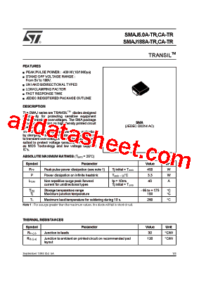 SMAJ85A-TR型号图片
