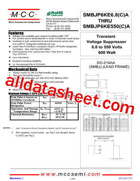 SMBJP6KE550A型号图片