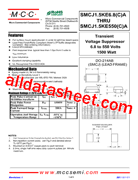 SMCJ1.5KE480A型号图片