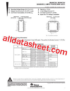 SN54HCT02型号图片