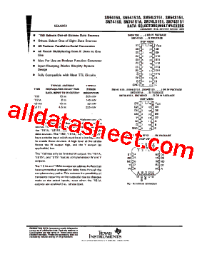 SN54S151FK型号图片