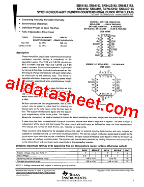 SN74192N型号图片