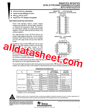 SN74ACT574NSR型号图片