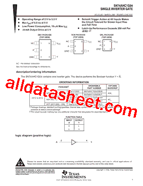 SN74AHC1G04DCKRE4型号图片