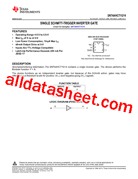 SN74AHCT1G14DBVT型号图片