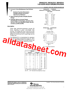 SN74ALS151DRE4型号图片