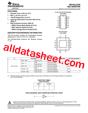 SN74ALVC04NSR型号图片
