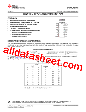 SN74HC151QDRQ1型号图片