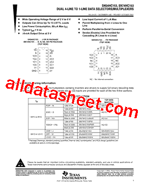 SN74HC153DTE4型号图片