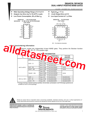 SN74HC20DTE4型号图片