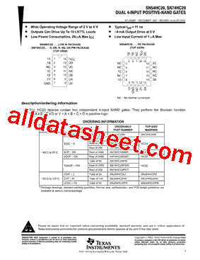 SN74HC20NE4型号图片