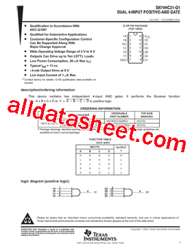 SN74HC21QPWRQ1型号图片