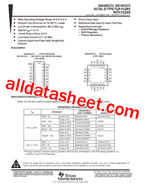 SN74HC273DWE4型号图片