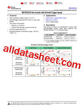 SN74HCS14DR型号图片