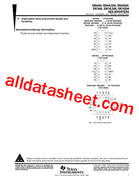 SN74LS04DRE4型号图片