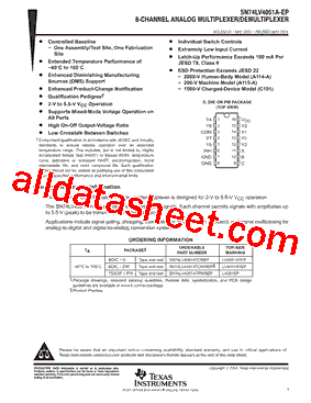 SN74LV4051ATPWREP型号图片