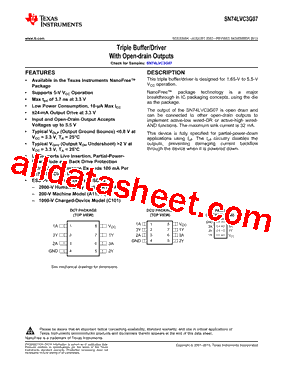 SN74LVC3G07DCUTG4型号图片