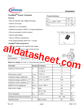 SPA02N80C3型号图片