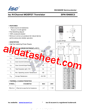 SPA15N60C3型号图片