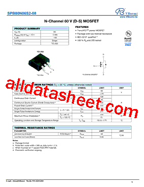 SPB80N06S2-08型号图片