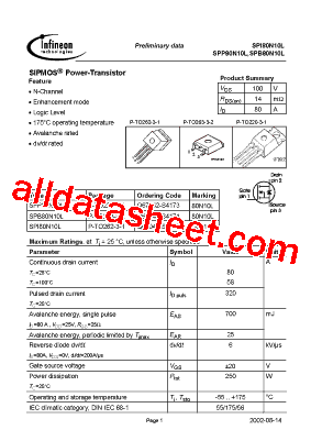 SPB80N10LG型号图片