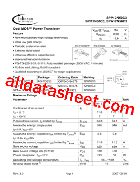 SPI12N50C3型号图片