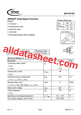 SPP15P06P型号图片