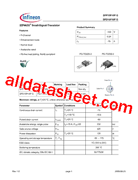 SPP15P10PLH型号图片