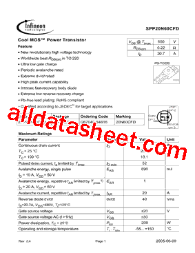 SPP20N60CFD_05型号图片