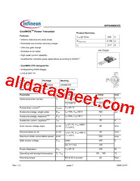 SPP24N60CFD_09型号图片