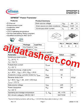 SPP80P06PG型号图片